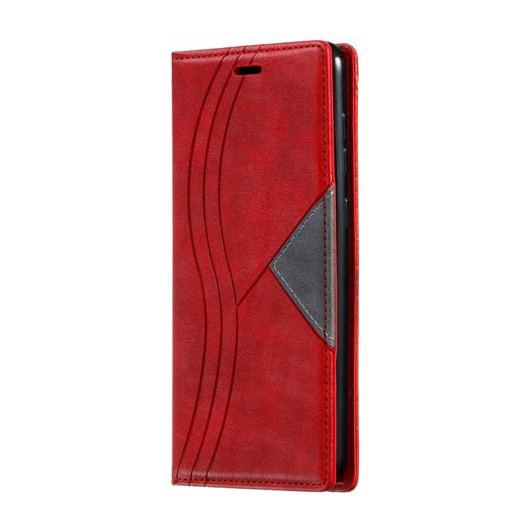 For Galaxy A70 Splicing Color Magnetic Hem Horizontal Flip Leather Case with Holder & Card Slots