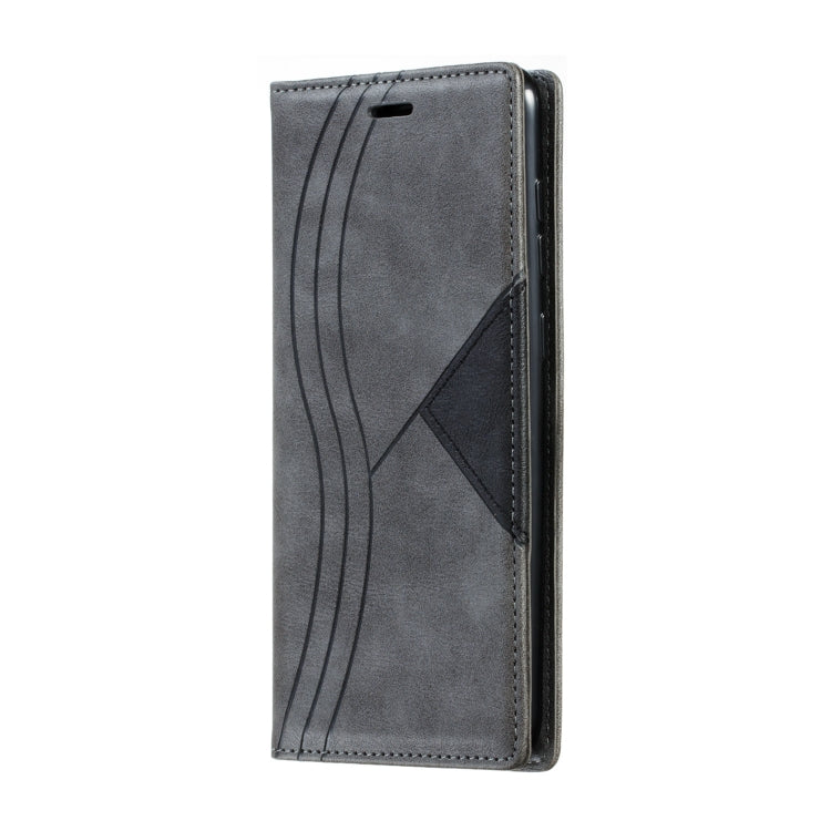 For Galaxy A70 Splicing Color Magnetic Hem Horizontal Flip Leather Case with Holder & Card Slots