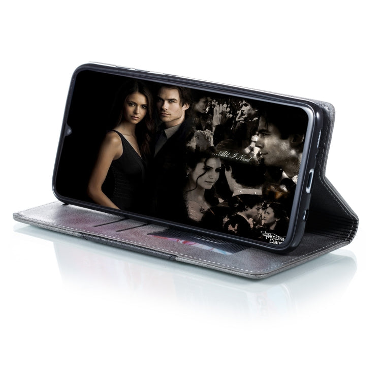 For Galaxy A70s Splicing Color Magnetic Hem Horizontal Flip Leather Case with Holder & Card Slots