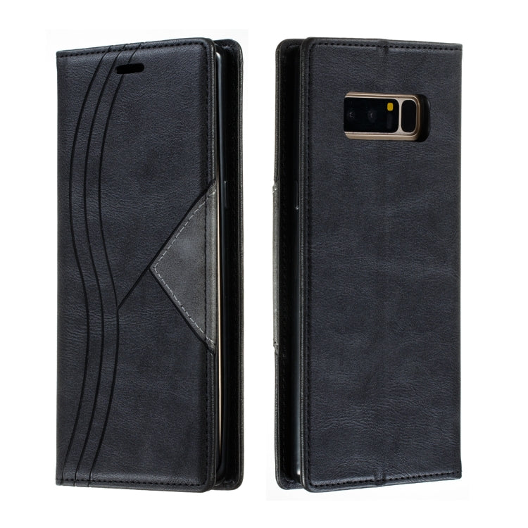 For Galaxy Note 8 Splicing Color Magnetic Hem Horizontal Flip Leather Case with Holder & Card Slots