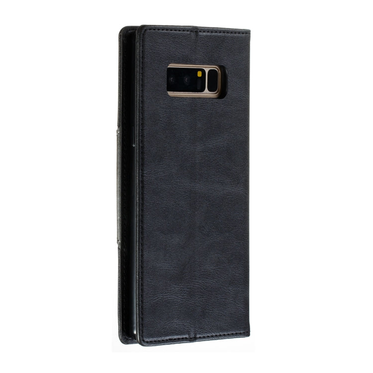 For Galaxy Note 8 Splicing Color Magnetic Hem Horizontal Flip Leather Case with Holder & Card Slots
