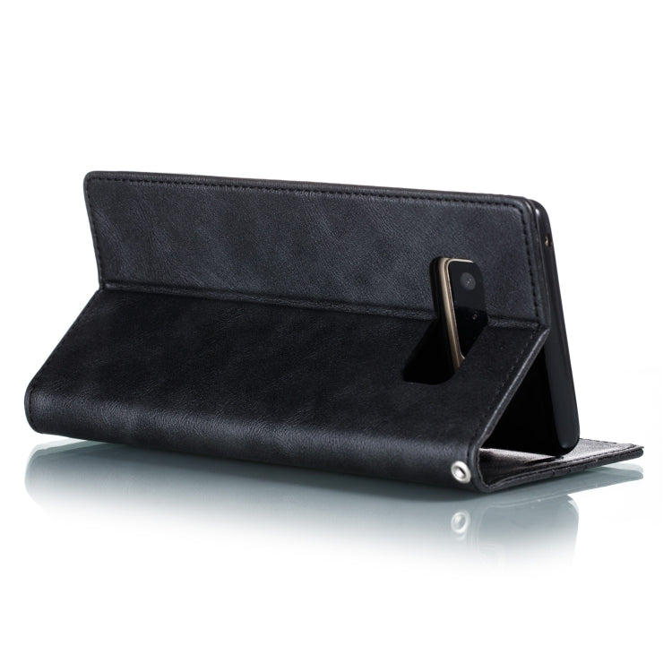 For Galaxy Note 8 Splicing Color Magnetic Hem Horizontal Flip Leather Case with Holder & Card Slots