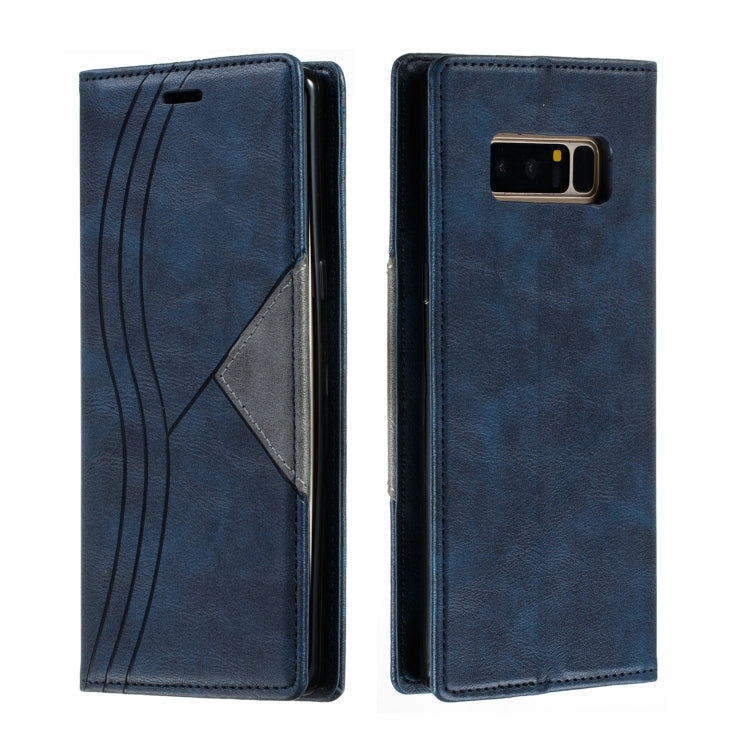 For Galaxy Note 8 Splicing Color Magnetic Hem Horizontal Flip Leather Case with Holder & Card Slots