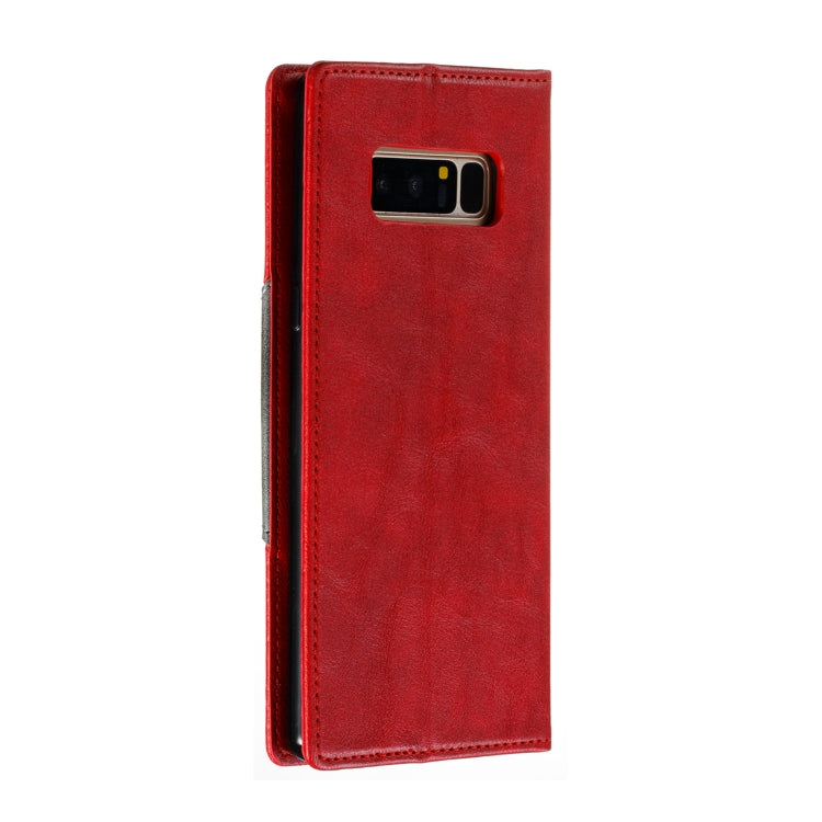 For Galaxy Note 8 Splicing Color Magnetic Hem Horizontal Flip Leather Case with Holder & Card Slots
