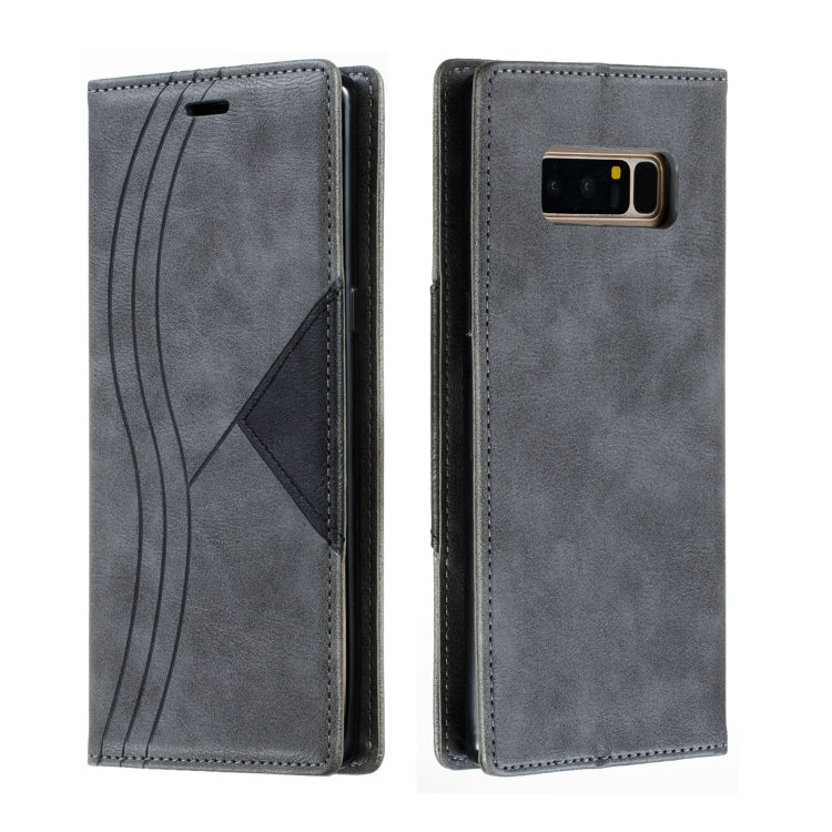 For Galaxy Note 8 Splicing Color Magnetic Hem Horizontal Flip Leather Case with Holder & Card Slots