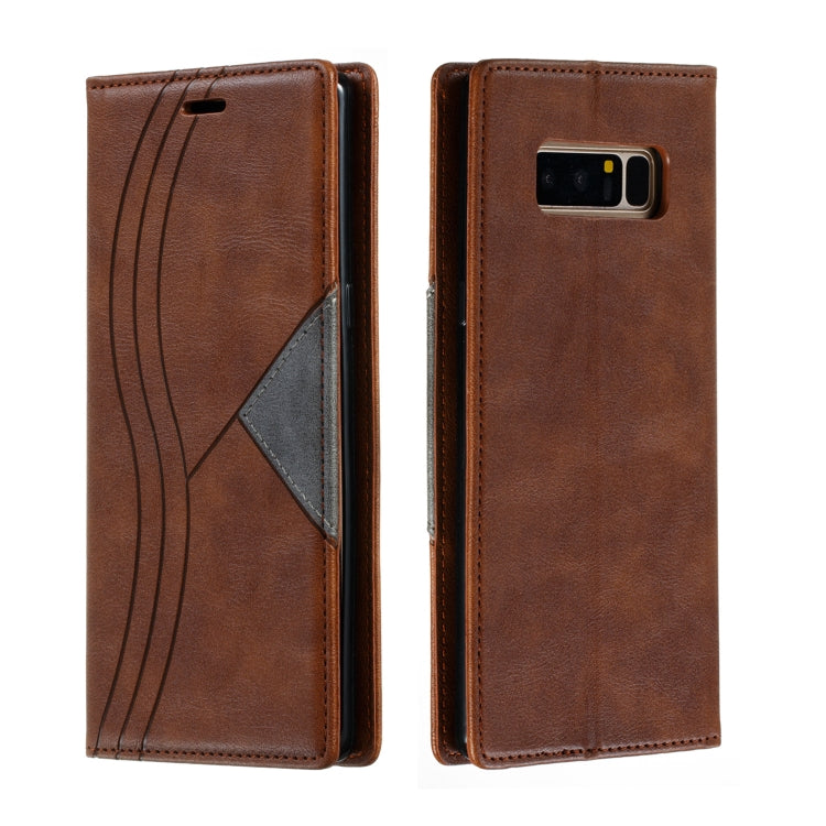 For Galaxy Note 8 Splicing Color Magnetic Hem Horizontal Flip Leather Case with Holder & Card Slots