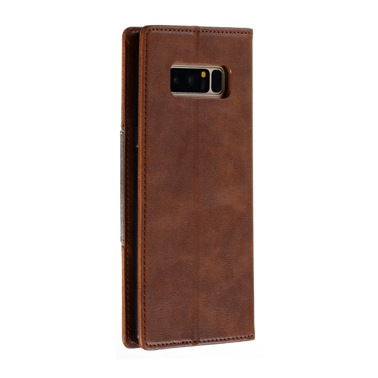 For Galaxy Note 8 Splicing Color Magnetic Hem Horizontal Flip Leather Case with Holder & Card Slots