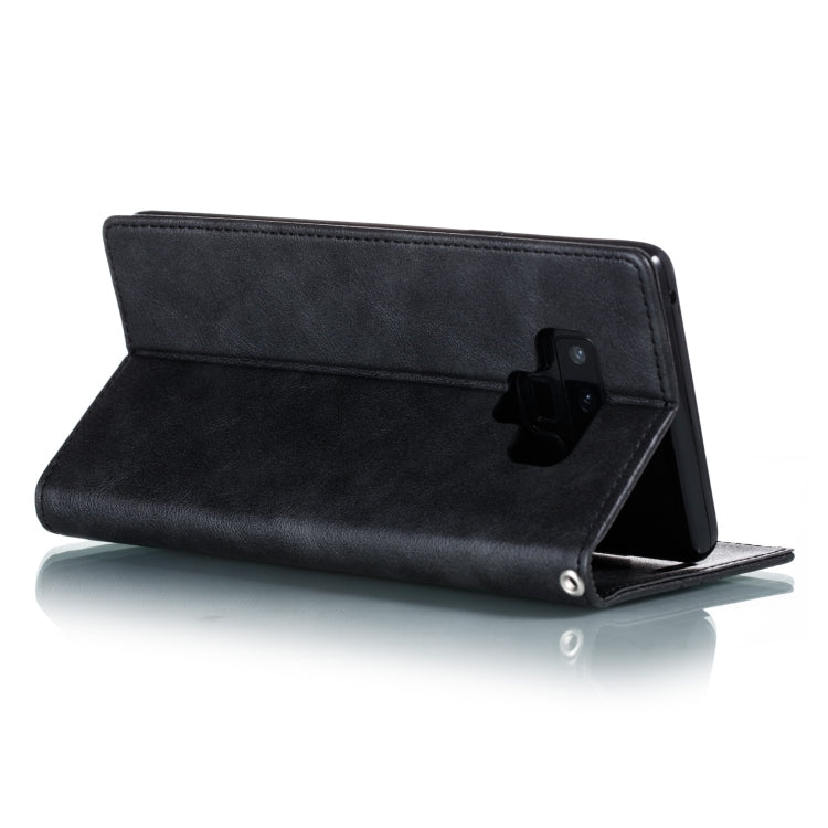 For Galaxy Note 9 Splicing Color Magnetic Hem Horizontal Flip Leather Case with Holder & Card Slots