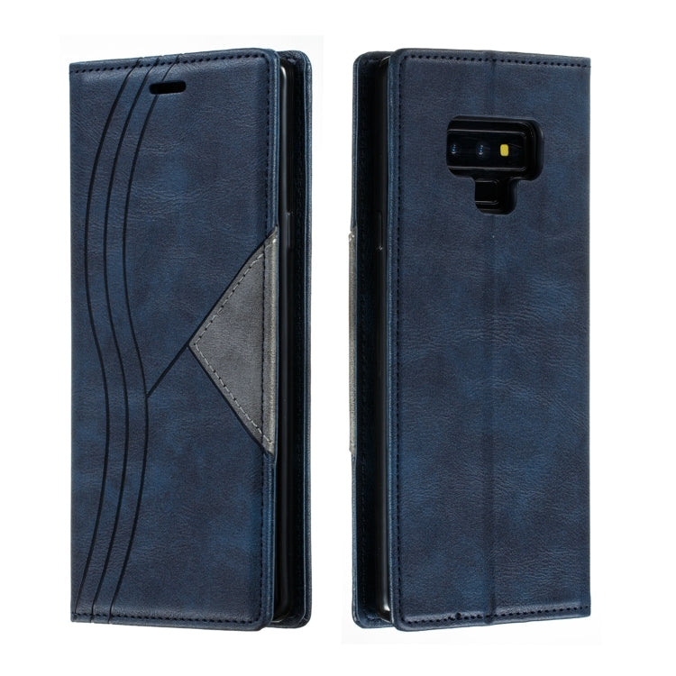 For Galaxy Note 9 Splicing Color Magnetic Hem Horizontal Flip Leather Case with Holder & Card Slots