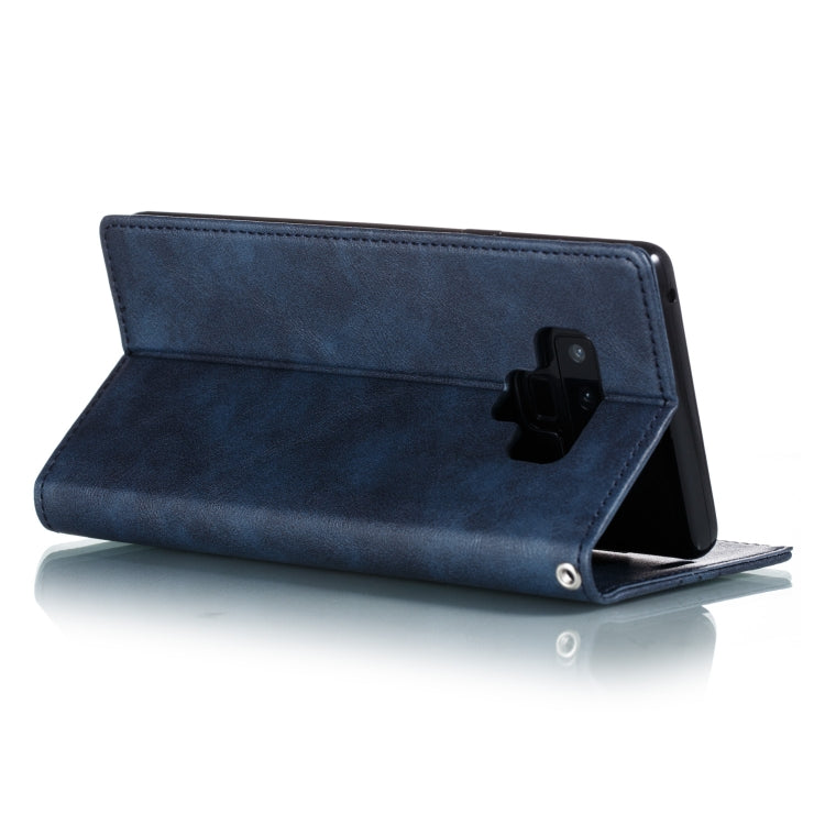 For Galaxy Note 9 Splicing Color Magnetic Hem Horizontal Flip Leather Case with Holder & Card Slots
