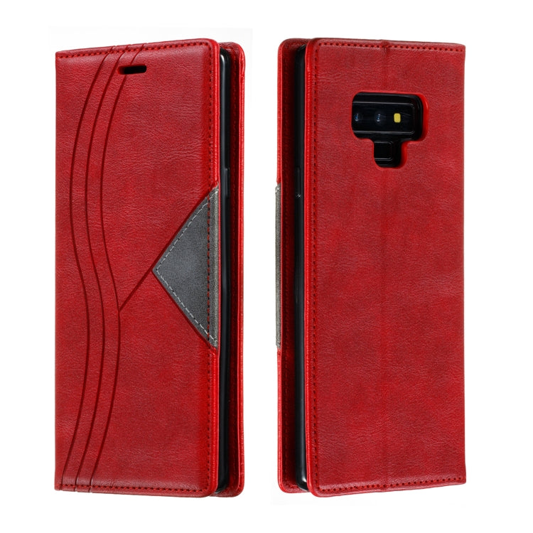 For Galaxy Note 9 Splicing Color Magnetic Hem Horizontal Flip Leather Case with Holder & Card Slots