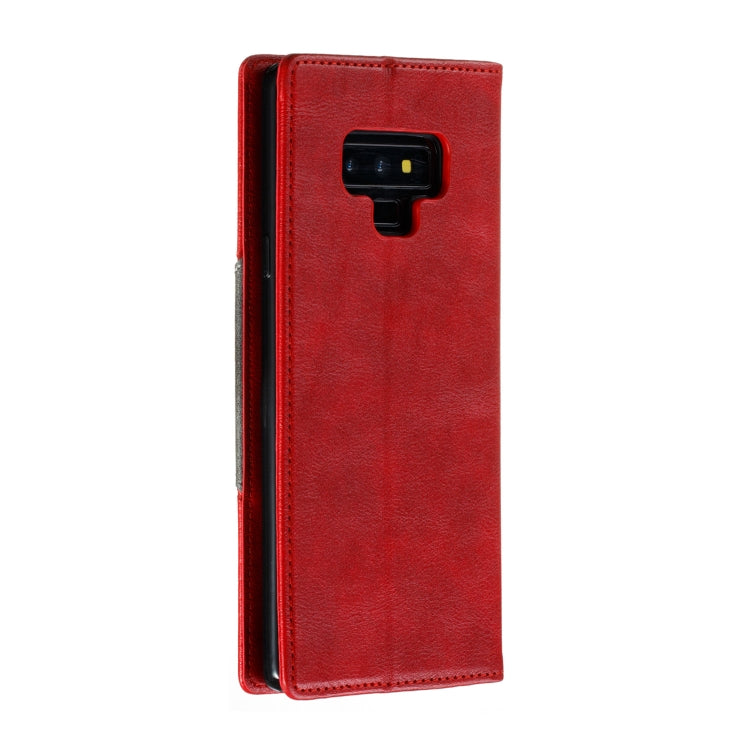 For Galaxy Note 9 Splicing Color Magnetic Hem Horizontal Flip Leather Case with Holder & Card Slots