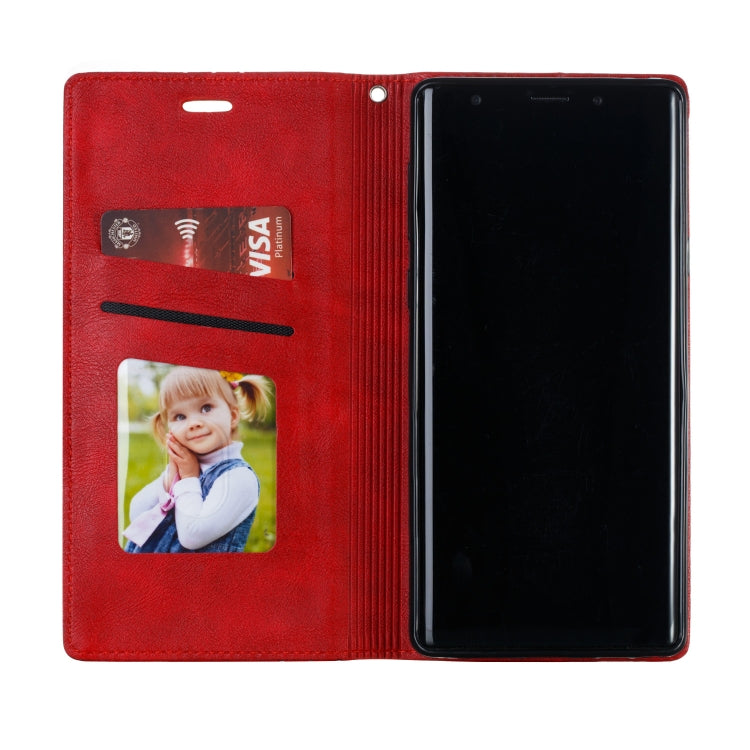 For Galaxy Note 9 Splicing Color Magnetic Hem Horizontal Flip Leather Case with Holder & Card Slots