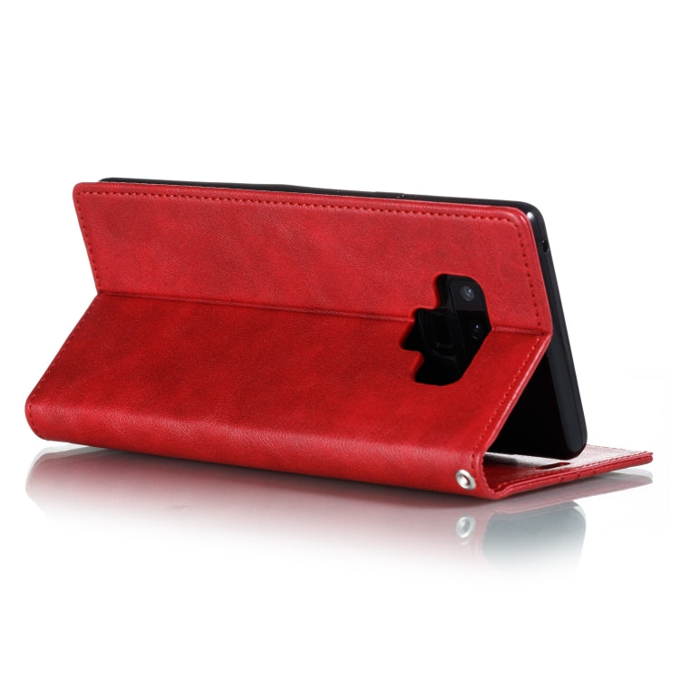 For Galaxy Note 9 Splicing Color Magnetic Hem Horizontal Flip Leather Case with Holder & Card Slots