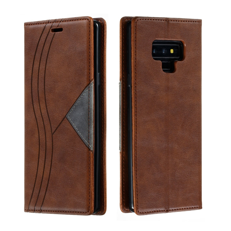 For Galaxy Note 9 Splicing Color Magnetic Hem Horizontal Flip Leather Case with Holder & Card Slots
