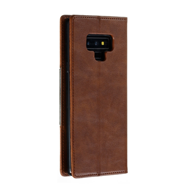 For Galaxy Note 9 Splicing Color Magnetic Hem Horizontal Flip Leather Case with Holder & Card Slots