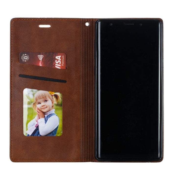 For Galaxy Note 9 Splicing Color Magnetic Hem Horizontal Flip Leather Case with Holder & Card Slots