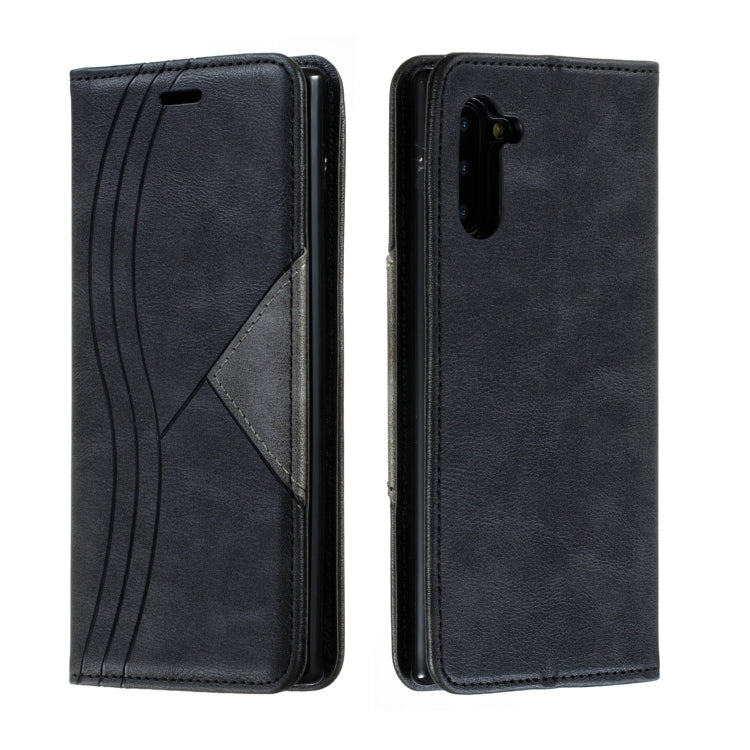 For Galaxy Note 10 Splicing Color Magnetic Hem Horizontal Flip Leather Case with Holder & Card Slots