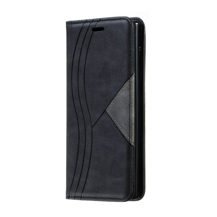 For Galaxy Note 10 Splicing Color Magnetic Hem Horizontal Flip Leather Case with Holder & Card Slots