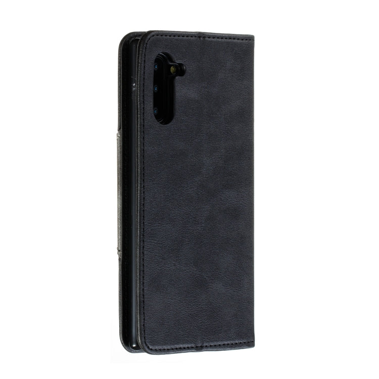 For Galaxy Note 10 Splicing Color Magnetic Hem Horizontal Flip Leather Case with Holder & Card Slots
