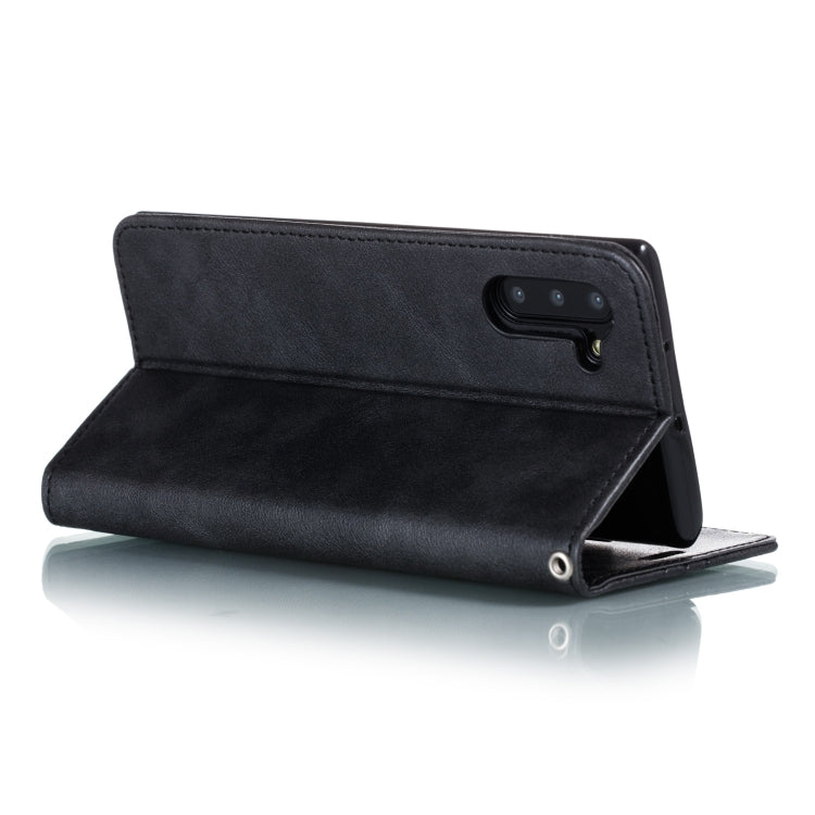 For Galaxy Note 10 Splicing Color Magnetic Hem Horizontal Flip Leather Case with Holder & Card Slots