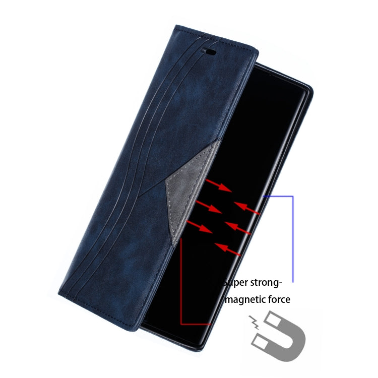 For Galaxy Note 10 Splicing Color Magnetic Hem Horizontal Flip Leather Case with Holder & Card Slots