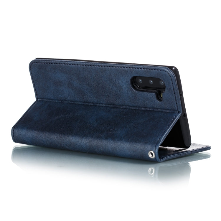 For Galaxy Note 10 Splicing Color Magnetic Hem Horizontal Flip Leather Case with Holder & Card Slots