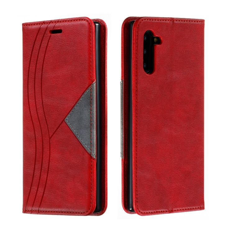 For Galaxy Note 10 Splicing Color Magnetic Hem Horizontal Flip Leather Case with Holder & Card Slots