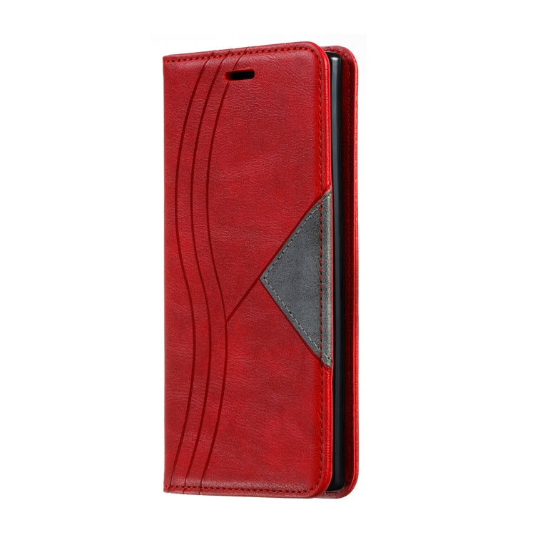 For Galaxy Note 10 Splicing Color Magnetic Hem Horizontal Flip Leather Case with Holder & Card Slots