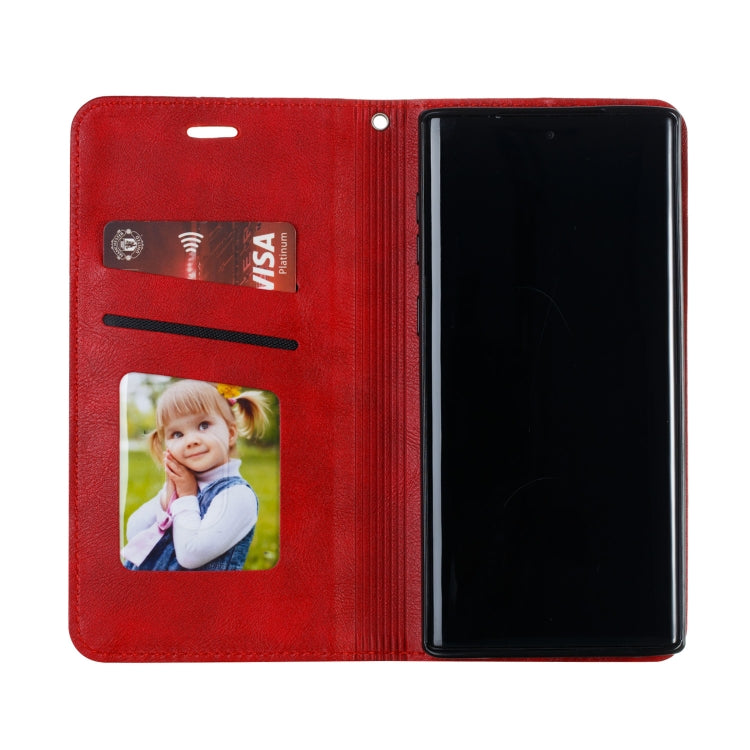 For Galaxy Note 10 Splicing Color Magnetic Hem Horizontal Flip Leather Case with Holder & Card Slots