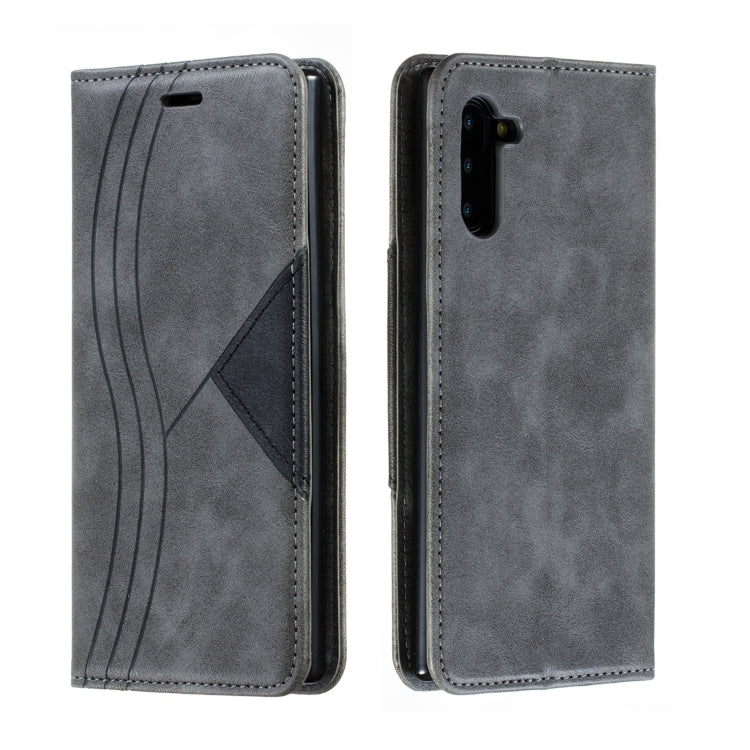 For Galaxy Note 10 Splicing Color Magnetic Hem Horizontal Flip Leather Case with Holder & Card Slots