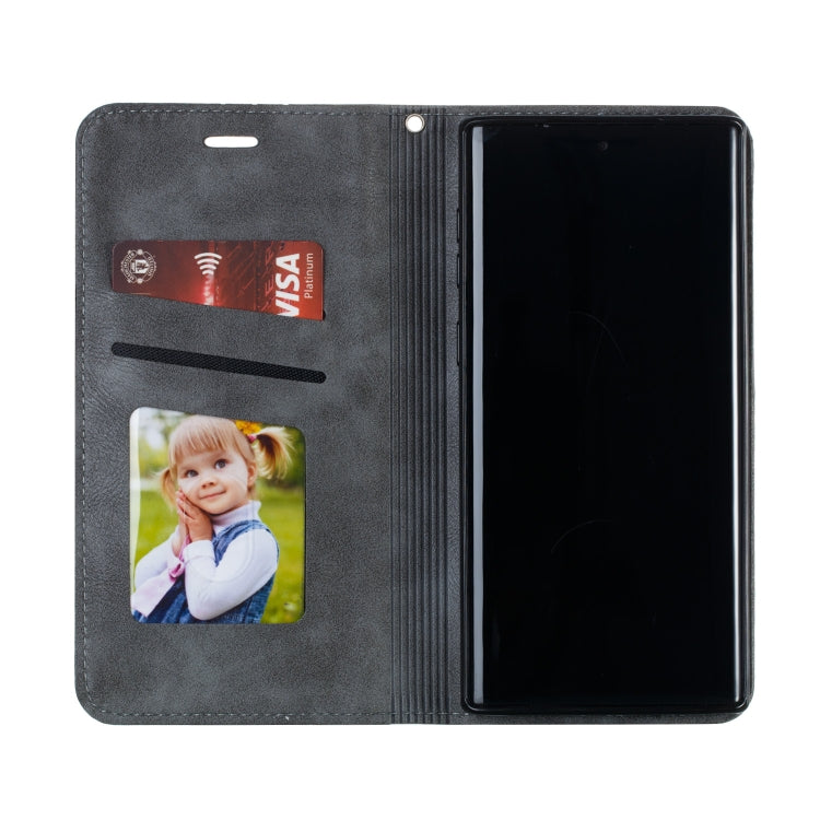 For Galaxy Note 10 Splicing Color Magnetic Hem Horizontal Flip Leather Case with Holder & Card Slots