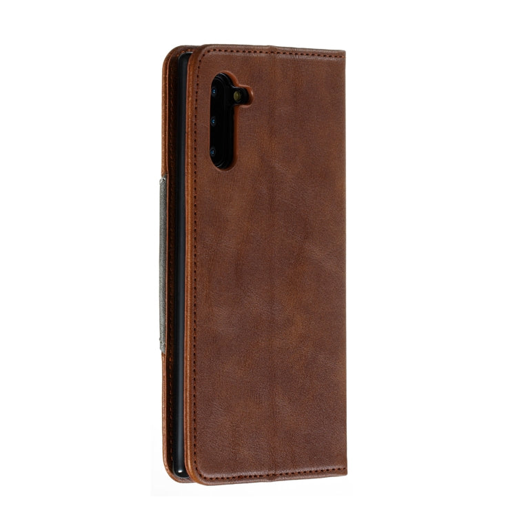 For Galaxy Note 10 Splicing Color Magnetic Hem Horizontal Flip Leather Case with Holder & Card Slots