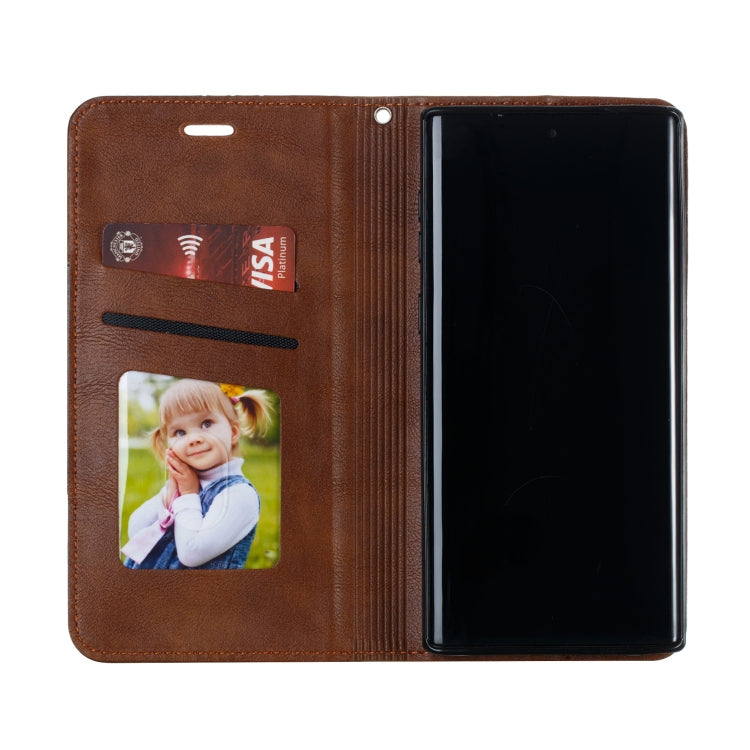 For Galaxy Note 10 Splicing Color Magnetic Hem Horizontal Flip Leather Case with Holder & Card Slots