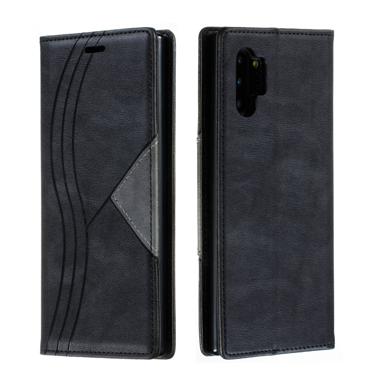 For Galaxy Note 10 Pro Splicing Color Magnetic Hem Horizontal Flip Leather Case with Holder & Card Slots