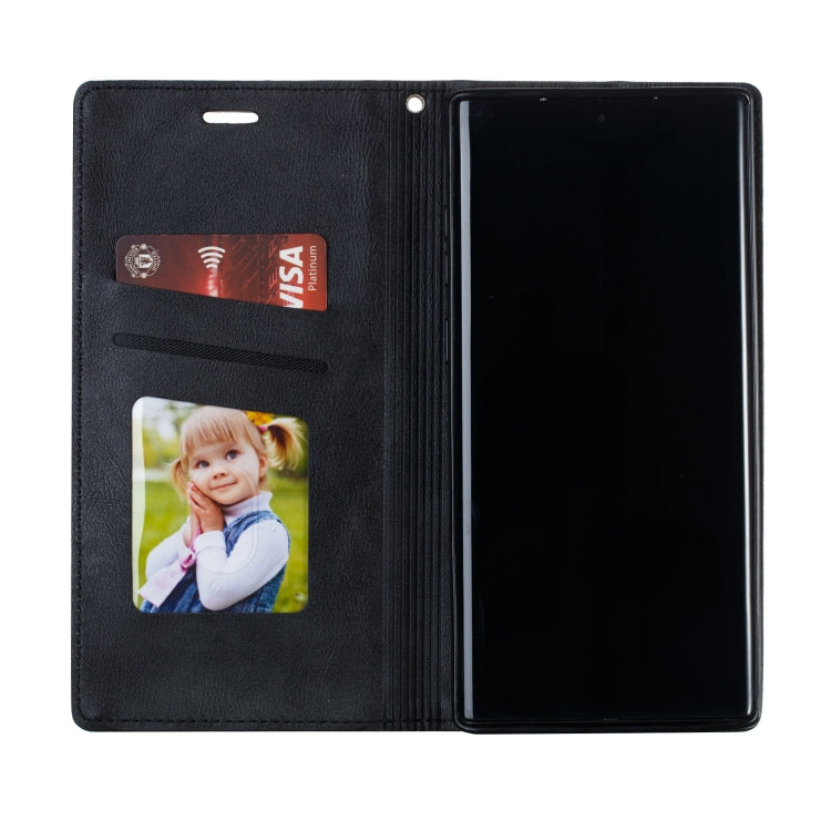 For Galaxy Note 10 Pro Splicing Color Magnetic Hem Horizontal Flip Leather Case with Holder & Card Slots