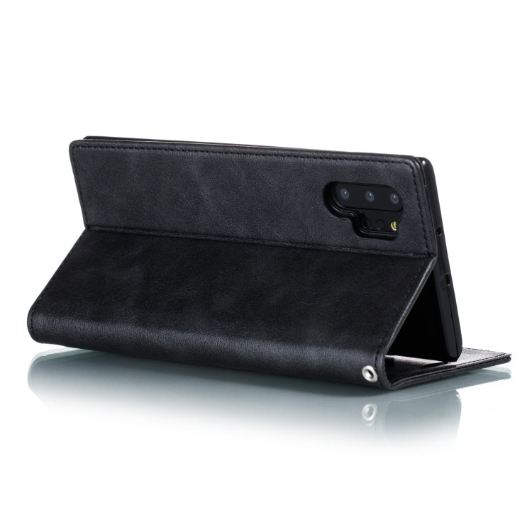 For Galaxy Note 10 Pro Splicing Color Magnetic Hem Horizontal Flip Leather Case with Holder & Card Slots