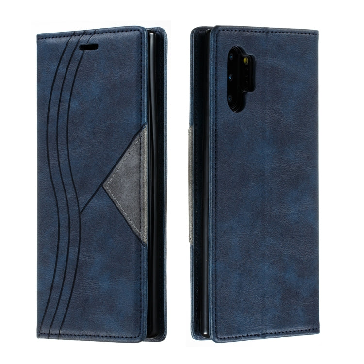 For Galaxy Note 10 Pro Splicing Color Magnetic Hem Horizontal Flip Leather Case with Holder & Card Slots