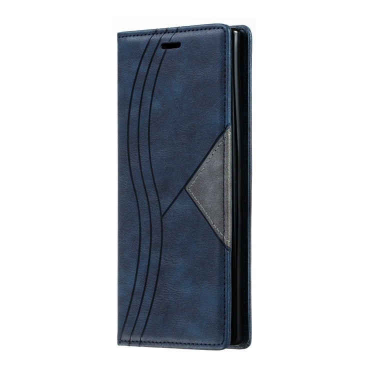 For Galaxy Note 10 Pro Splicing Color Magnetic Hem Horizontal Flip Leather Case with Holder & Card Slots