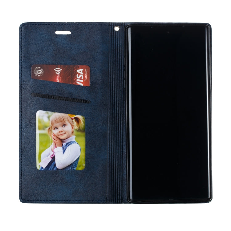 For Galaxy Note 10 Pro Splicing Color Magnetic Hem Horizontal Flip Leather Case with Holder & Card Slots