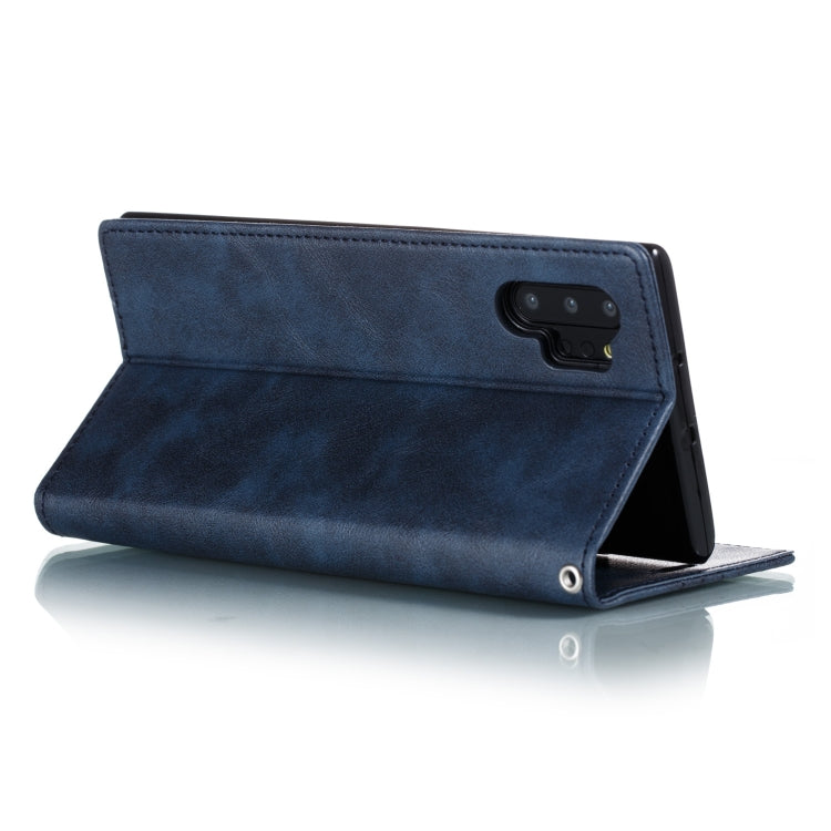 For Galaxy Note 10 Pro Splicing Color Magnetic Hem Horizontal Flip Leather Case with Holder & Card Slots