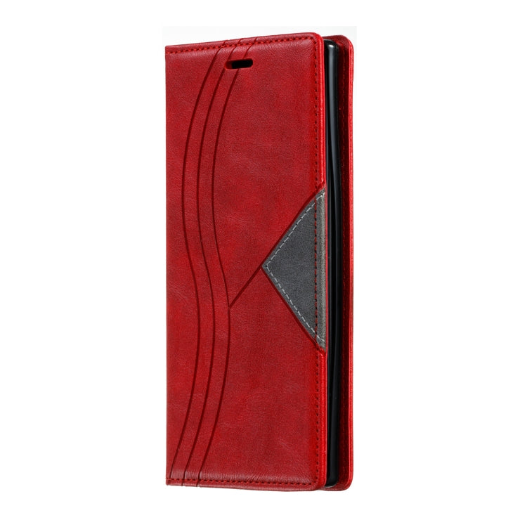 For Galaxy Note 10 Pro Splicing Color Magnetic Hem Horizontal Flip Leather Case with Holder & Card Slots