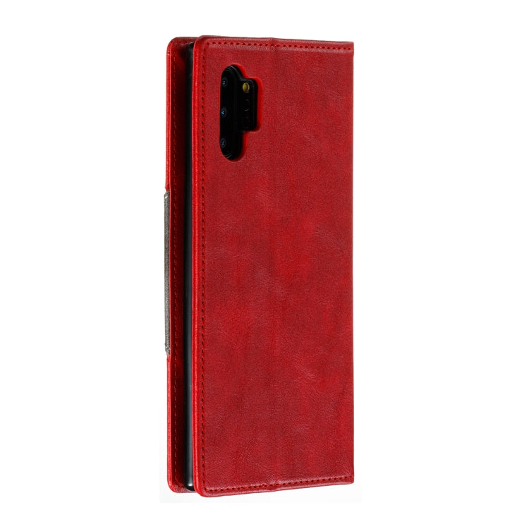 For Galaxy Note 10 Pro Splicing Color Magnetic Hem Horizontal Flip Leather Case with Holder & Card Slots