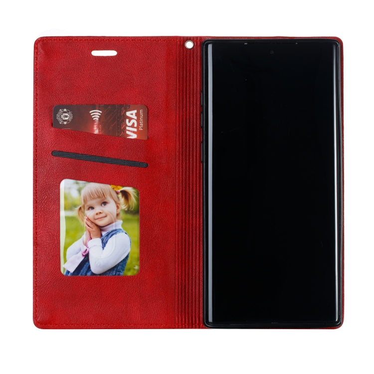 For Galaxy Note 10 Pro Splicing Color Magnetic Hem Horizontal Flip Leather Case with Holder & Card Slots