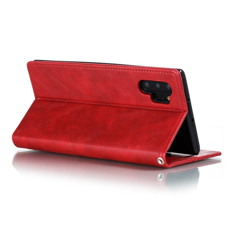 For Galaxy Note 10 Pro Splicing Color Magnetic Hem Horizontal Flip Leather Case with Holder & Card Slots