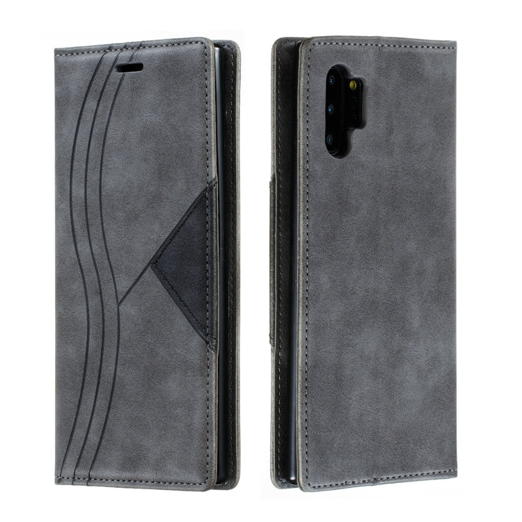 For Galaxy Note 10 Pro Splicing Color Magnetic Hem Horizontal Flip Leather Case with Holder & Card Slots