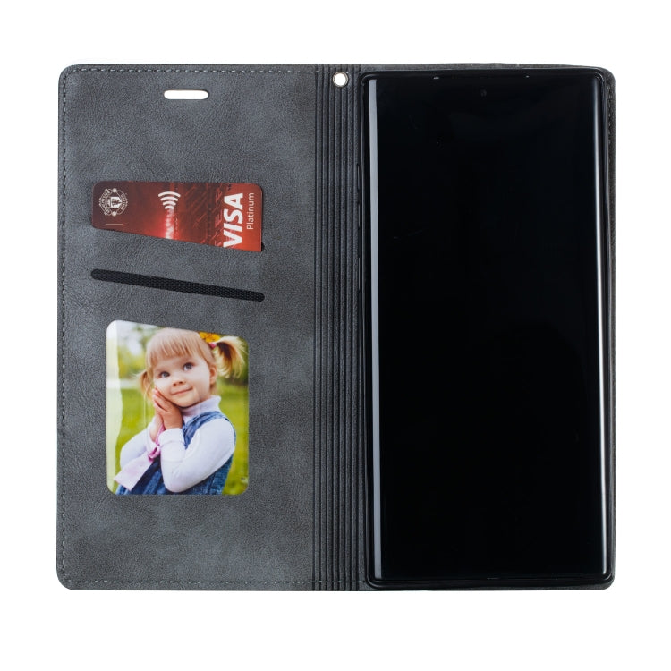 For Galaxy Note 10 Pro Splicing Color Magnetic Hem Horizontal Flip Leather Case with Holder & Card Slots