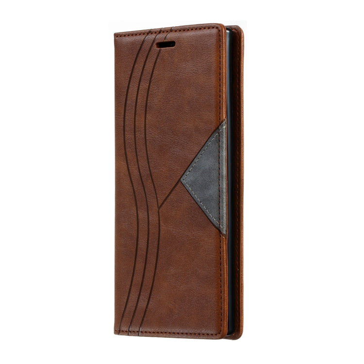 For Galaxy Note 10 Pro Splicing Color Magnetic Hem Horizontal Flip Leather Case with Holder & Card Slots
