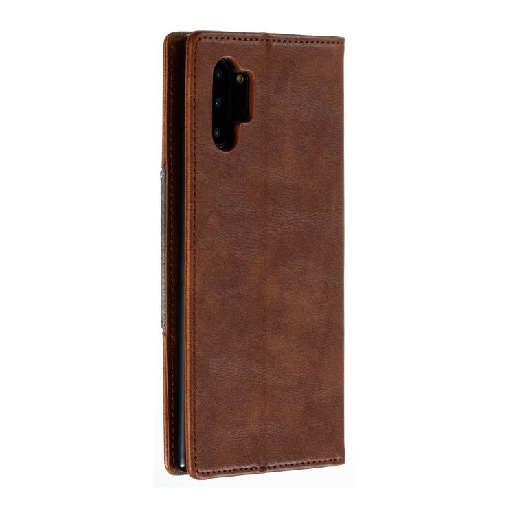 For Galaxy Note 10 Pro Splicing Color Magnetic Hem Horizontal Flip Leather Case with Holder & Card Slots