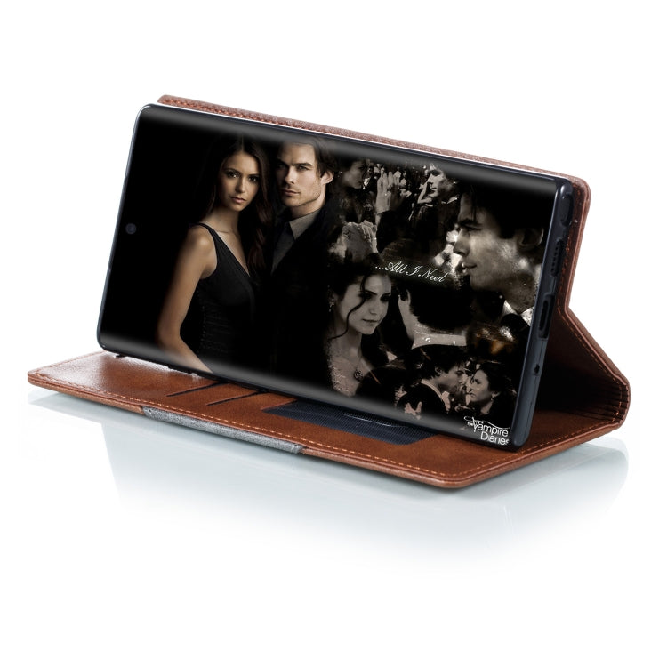 For Galaxy Note 10 Pro Splicing Color Magnetic Hem Horizontal Flip Leather Case with Holder & Card Slots